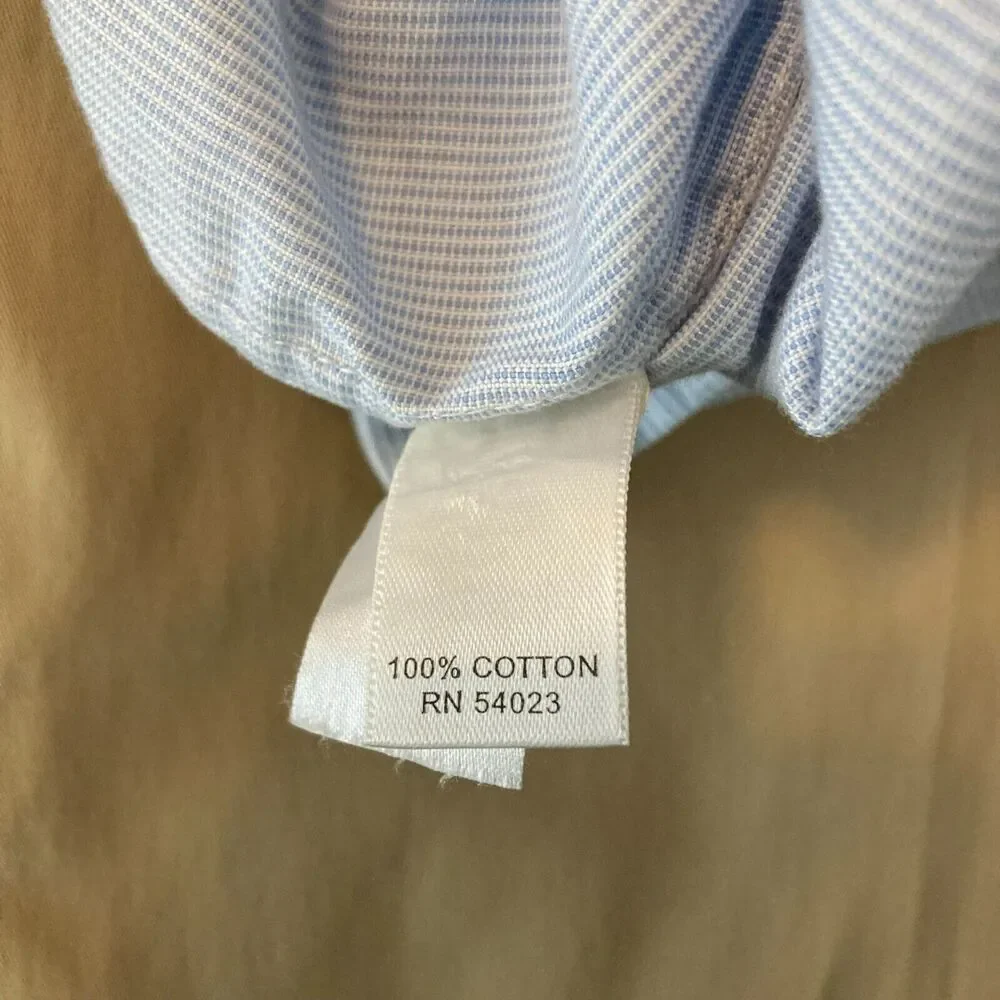 Banana Republic Shirt Mens Sz L Classic Fit Blue Stripe Button Short Sleeve‎